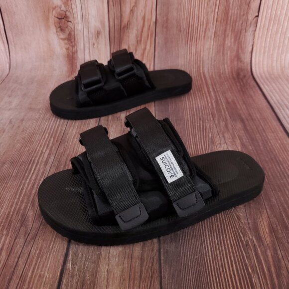 Suicoke X Vibram Unisex Size W8 M6 Black Moto Cab Sandals Slides Vibram Soles - Picture 1 of 15